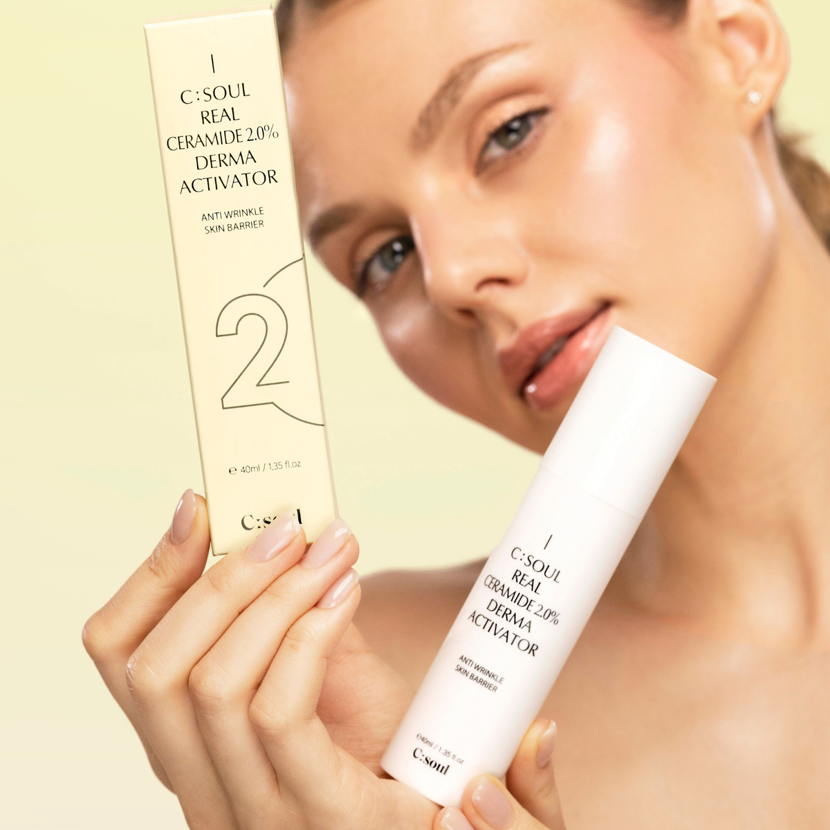 Facial Care Set: Mela Moisturizing Cream-Serum + C:Soul Ceramide Barrier Serum