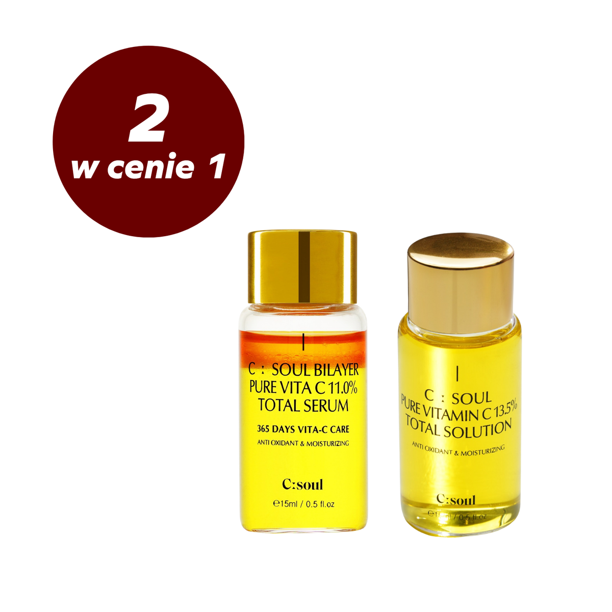 Facial skincare set: Antioxidant Serum with 11% Vitamin C + Moisturizing Antioxidant Serum with 13.5% Vitamin C C:Soul