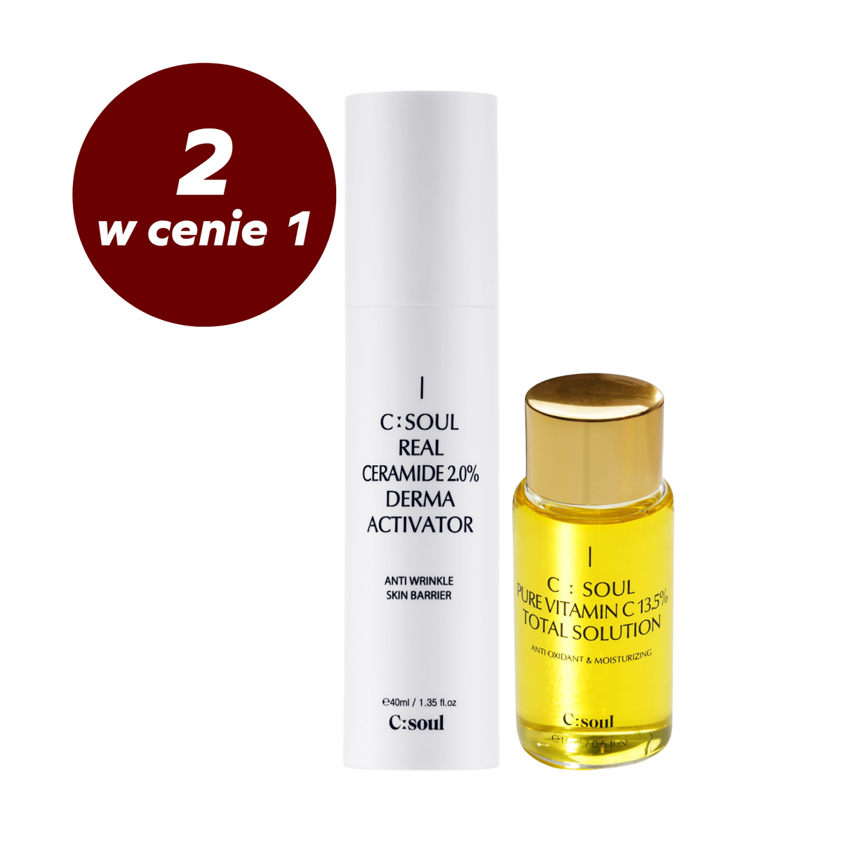 Face Care Set: Barrier Ceramide Serum + Antioxidant Serum with 13.5% Vitamin C C:Soul