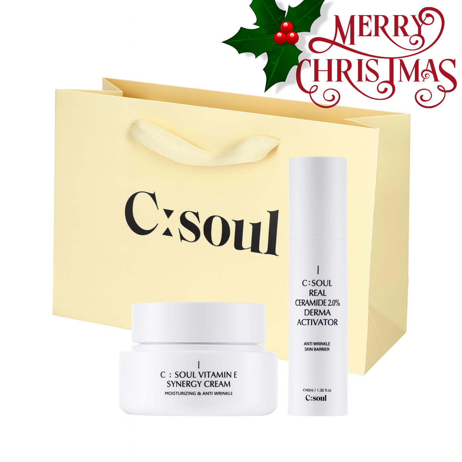 Zestaw Odżywczy Krem do twarzy + Barierowe Serum z ceramidami C:Soul